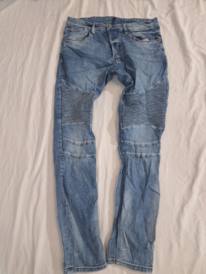 H&M Divided Blue Denim Biker Jeans