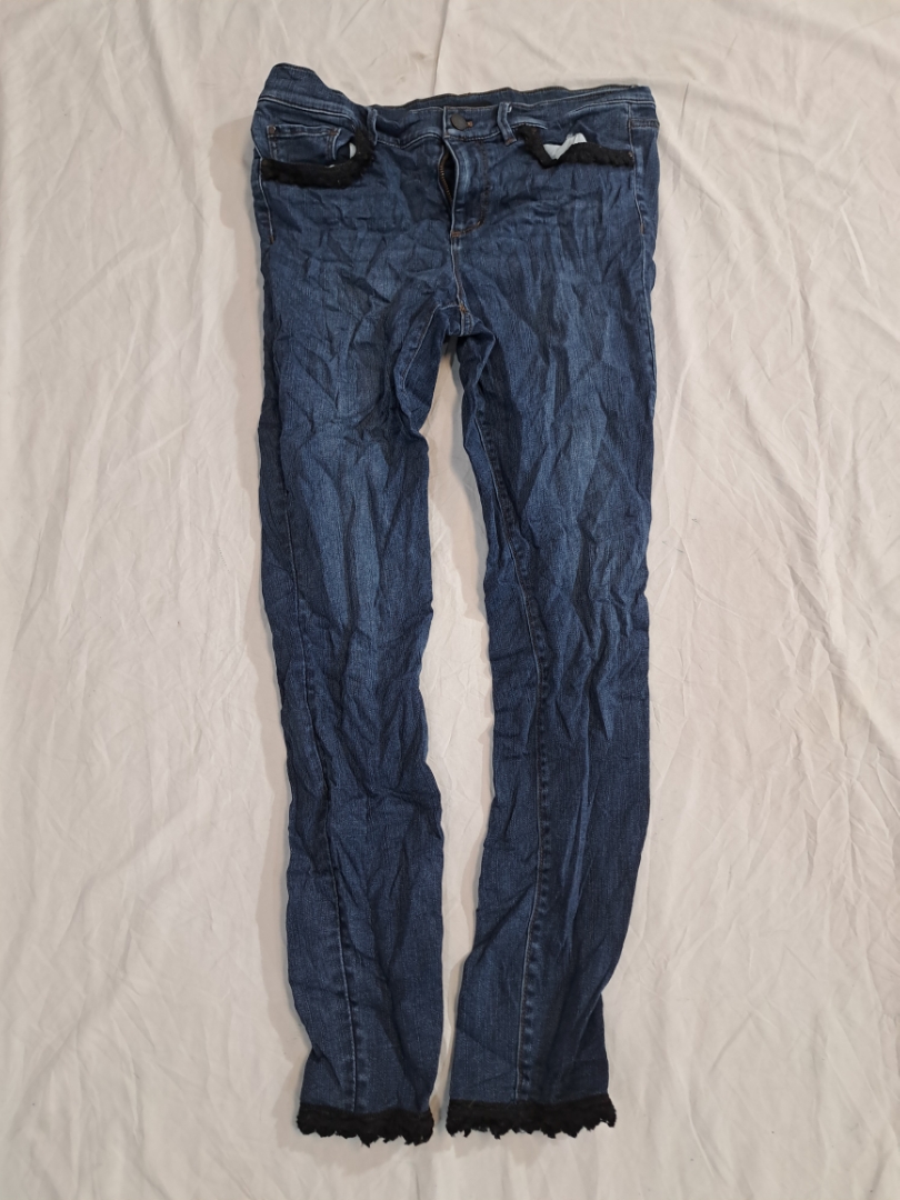 Ann Taylor Denim Jeans with Lace Trim