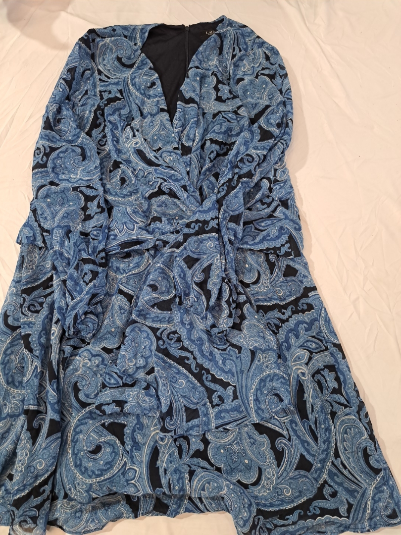 LAUREN Ralph Lauren Blue Paisley Print Dress