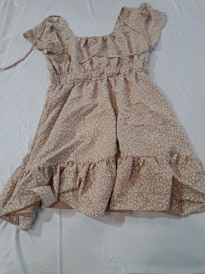 Vestido com Babados Impresso