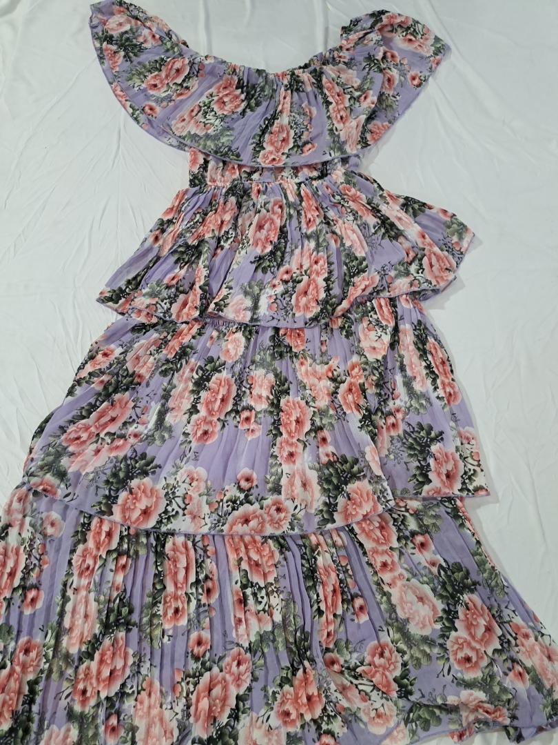 Floral Print Tiered Maxi Dress