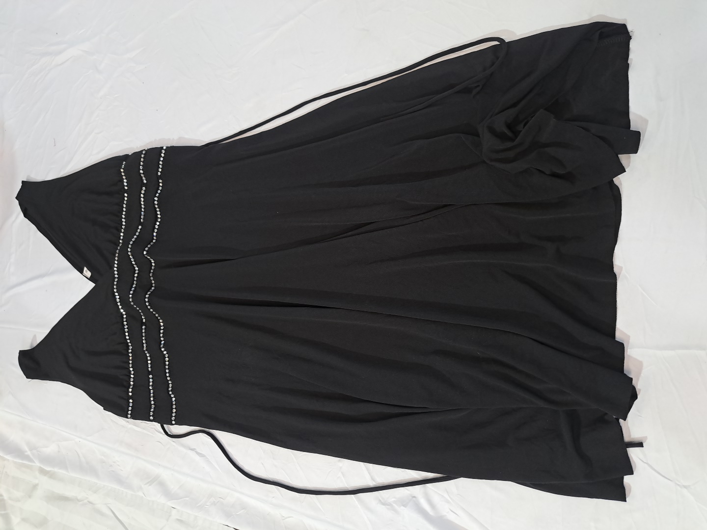 Black Sleeveless Rhinestone Dress