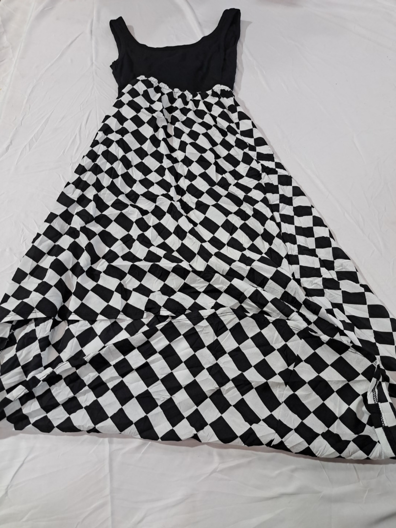 Black and White Checkered Maxi Dress