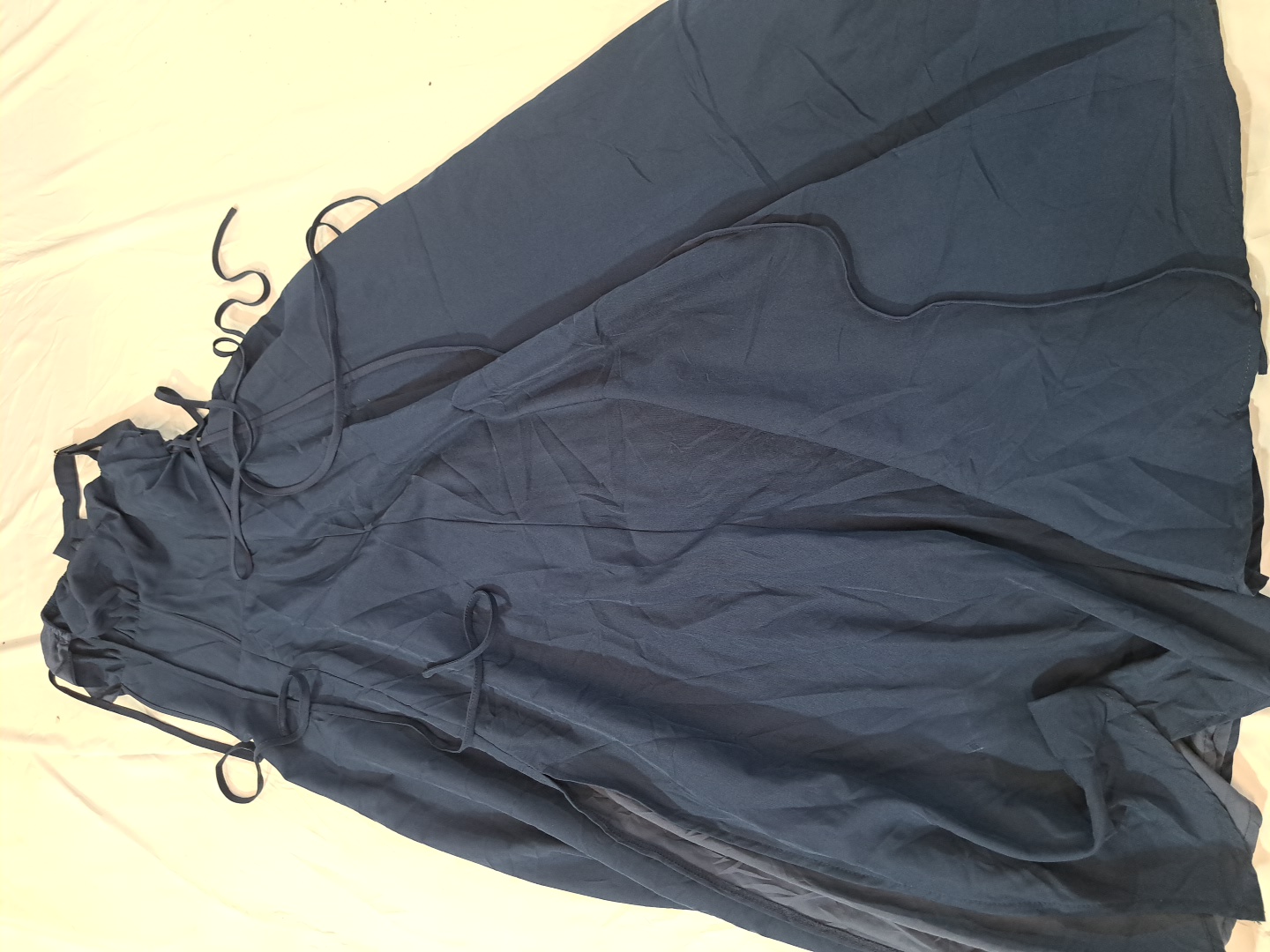 Blue Maxi Dress with Tie Straps