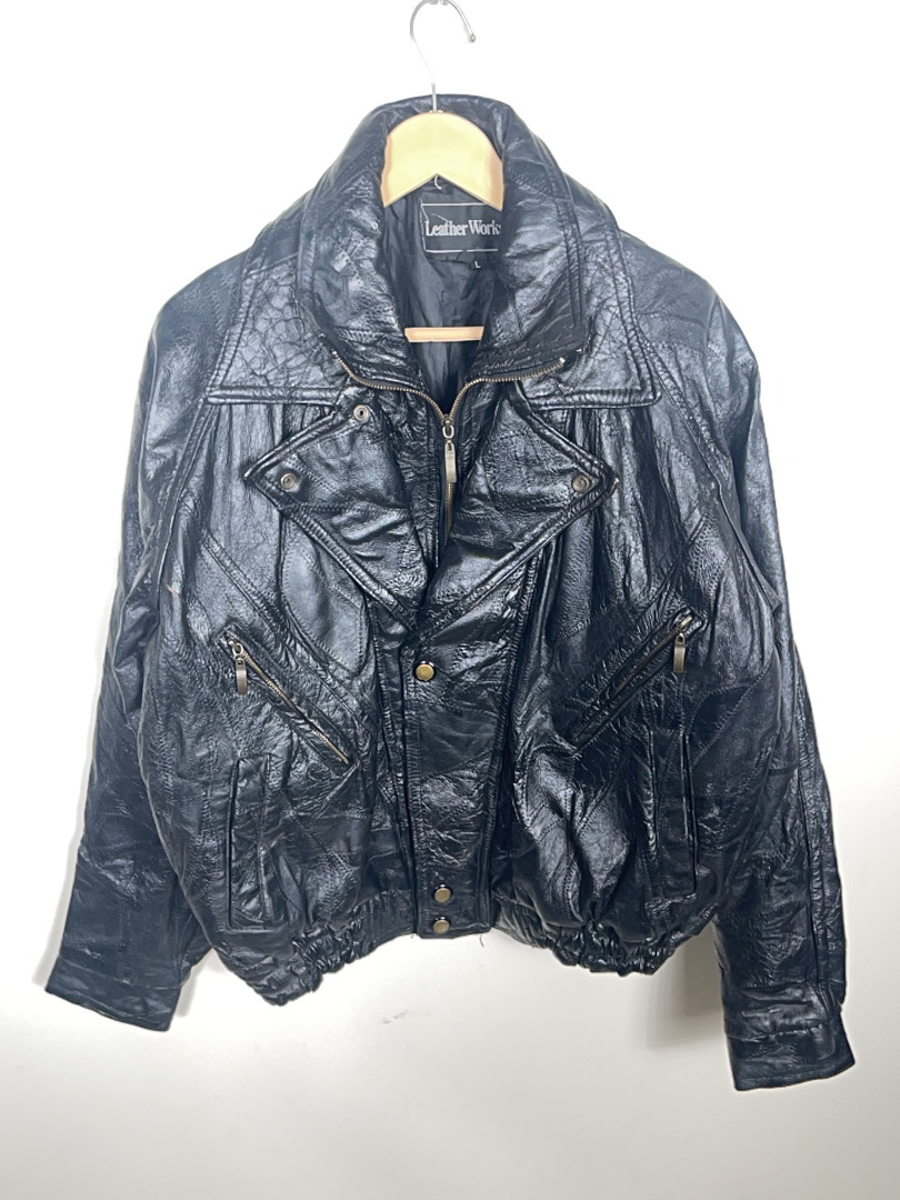 Giacca in Pelle Nera Leather Works