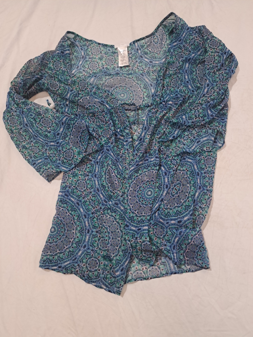 Jessica Simpson Blue Patterned Romper