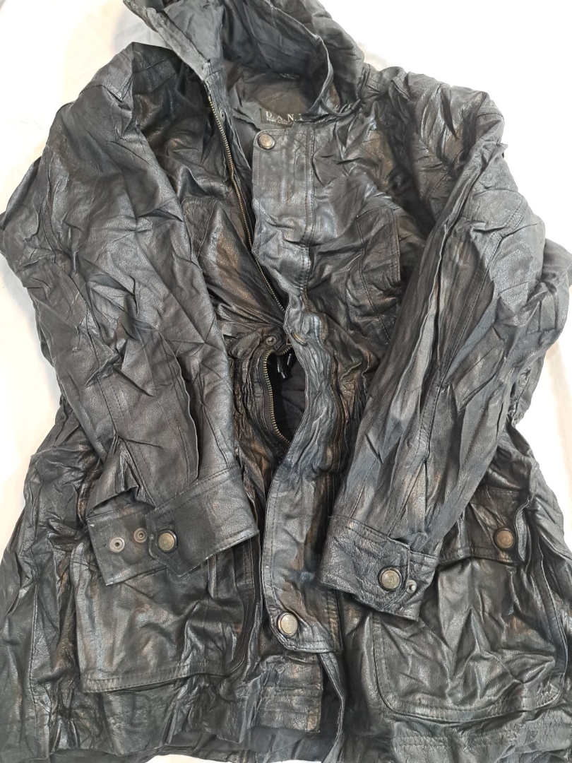 DANY Direct Action New York Giacca in Pelle Nera c..