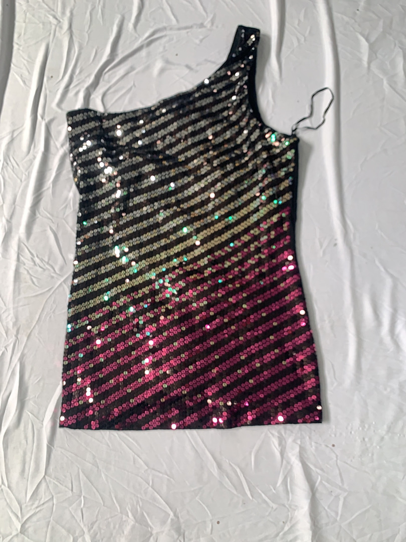 Express Sequin One-Shoulder Mini Dress