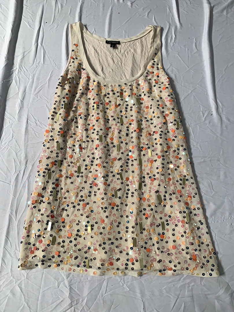 Express Sequin Embellished Sleeveless Dress