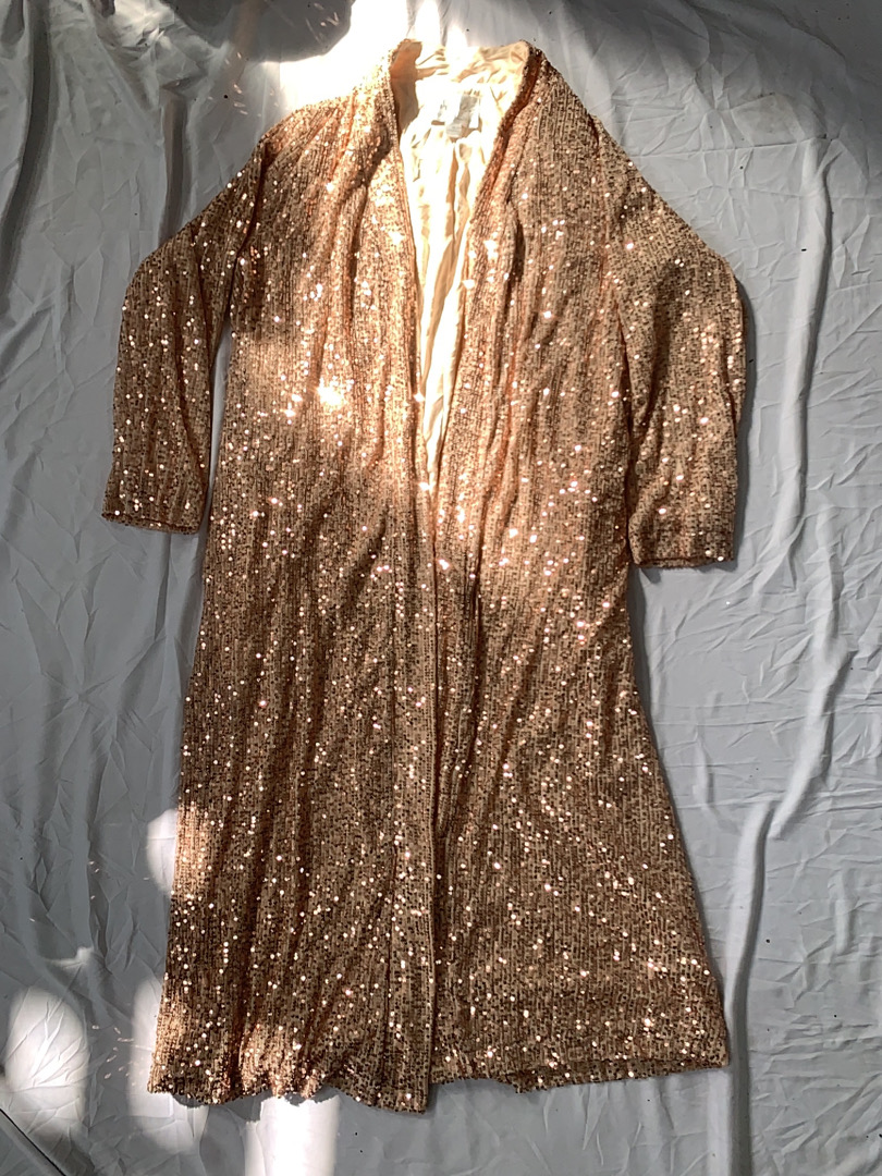 m&e x Anthropologie Sequin Duster Coat