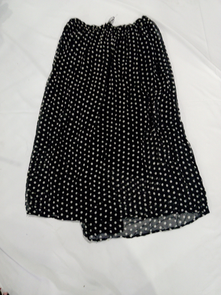 Black and White Polka Dot Midi Skirt