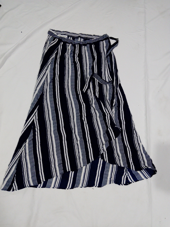 Green Envelope Striped Maxi Skirt