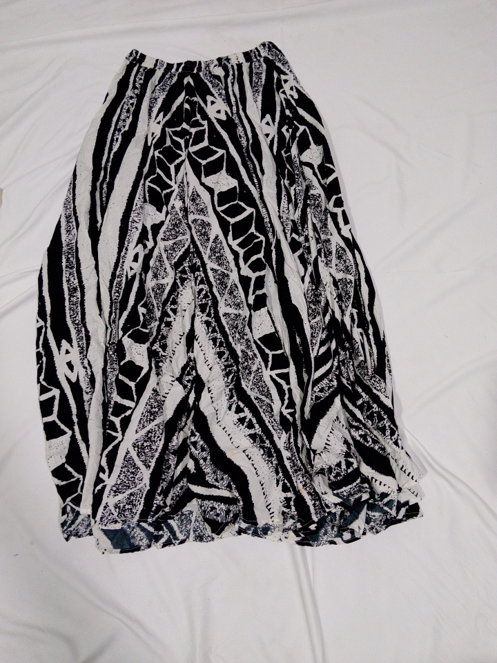 Mint Green Black and White Maxi Skirt