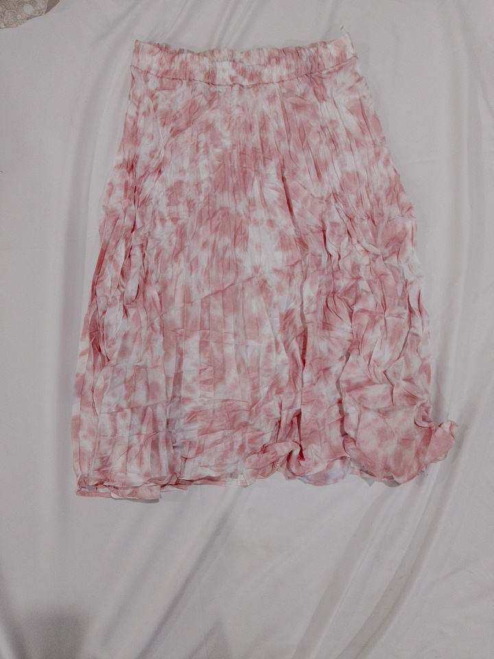 Time and Tru Tie-Dye Pleated Midi Skirt