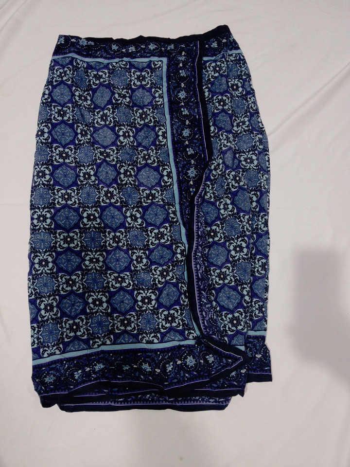 Sag Harbor Blue Printed Midi Skirt