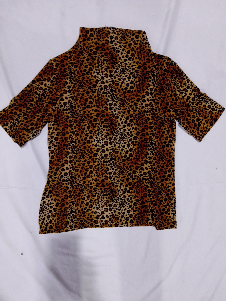 JKLA California Leopard Print Turtleneck Top