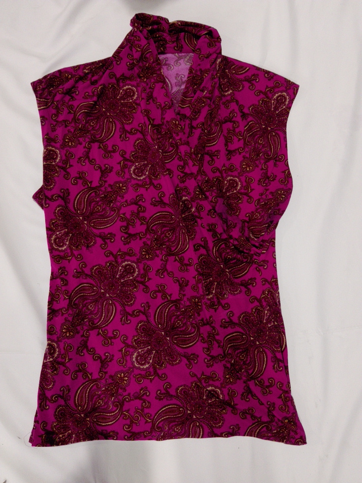 Paisley Print Sleeveless Blouse