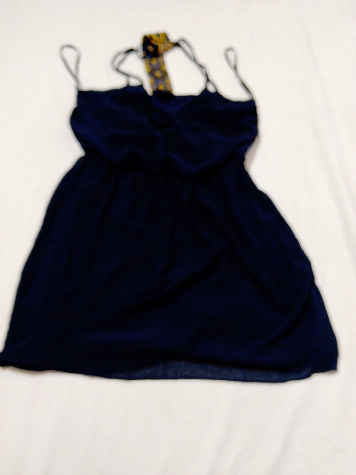 by&by Navy Blue Mini Dress with Embellished Straps
