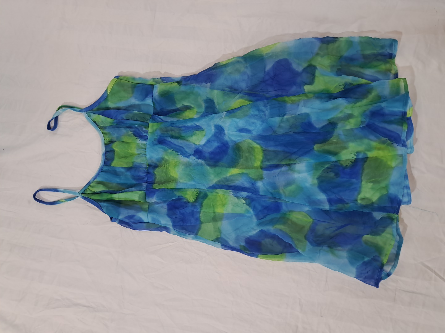 City Triangles Blue & Green Tie Dye Mini Dress