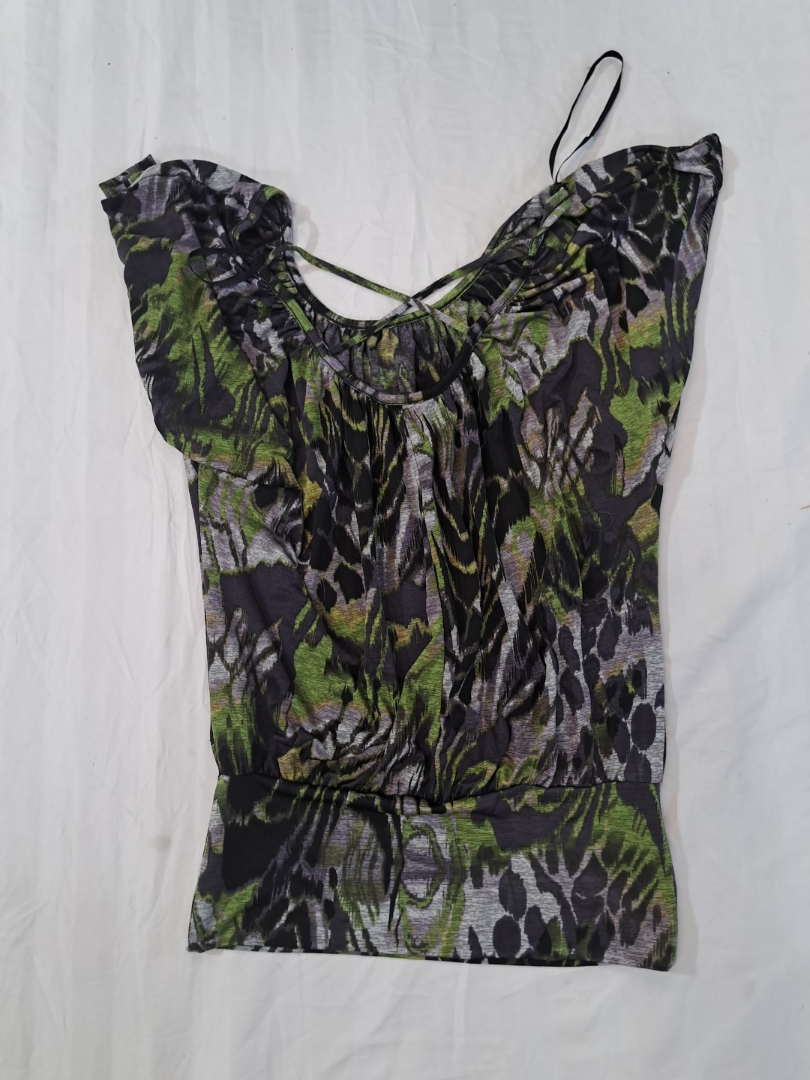 Printed Blouse with Spaghetti Straps