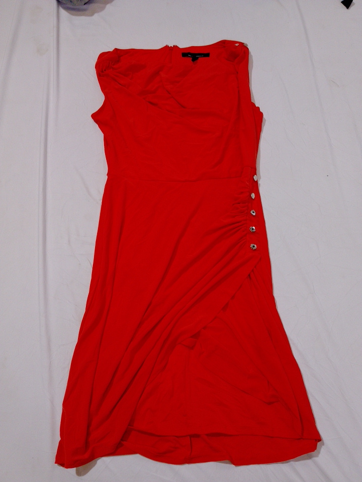White House Black Market Red Sleeveless Midi Dress