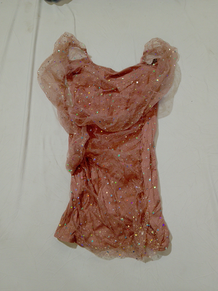 Robe Mini Pailletée Rose Folle Double