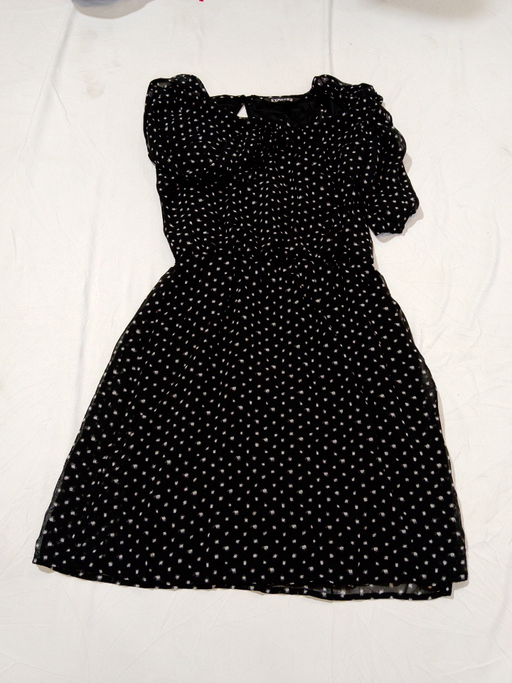 Express Black Polka Dot Mini Dress