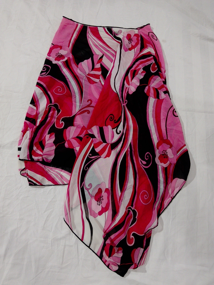 Y2K Floral Print Asymmetrical Hem Skirt