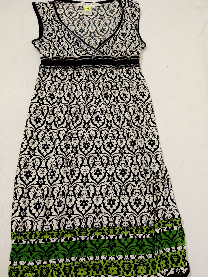 Max Studio Black and Green Floral Dress