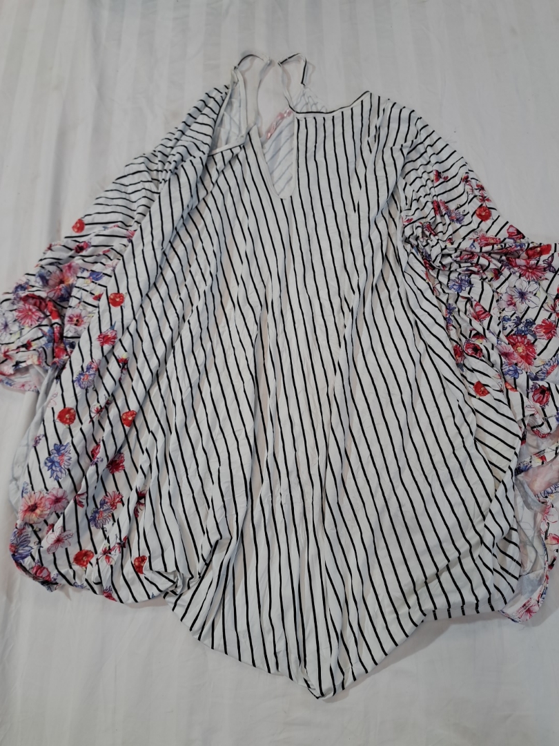 Blouse with Floral Sleeves