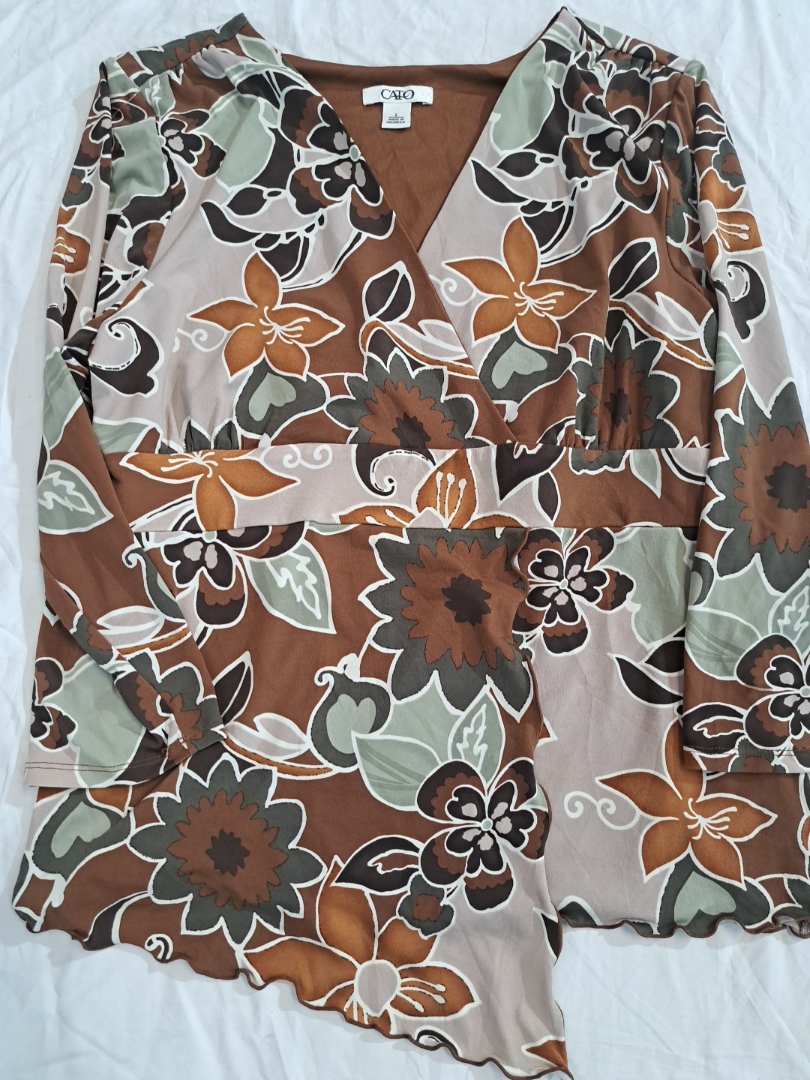 Chemisier floral marron