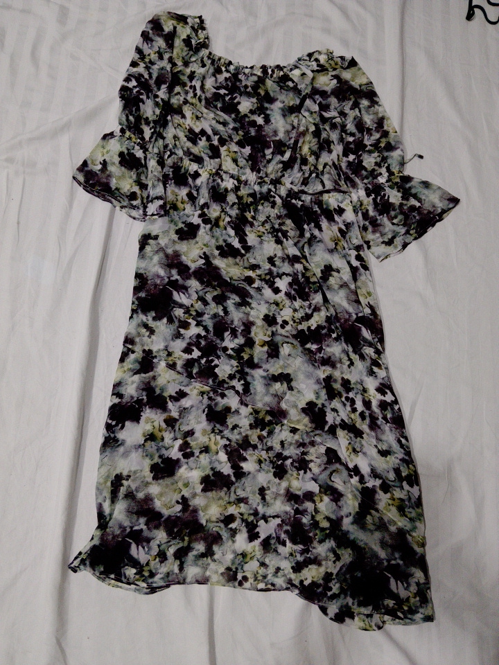 Blumenmuster Off-Shoulder Kleid