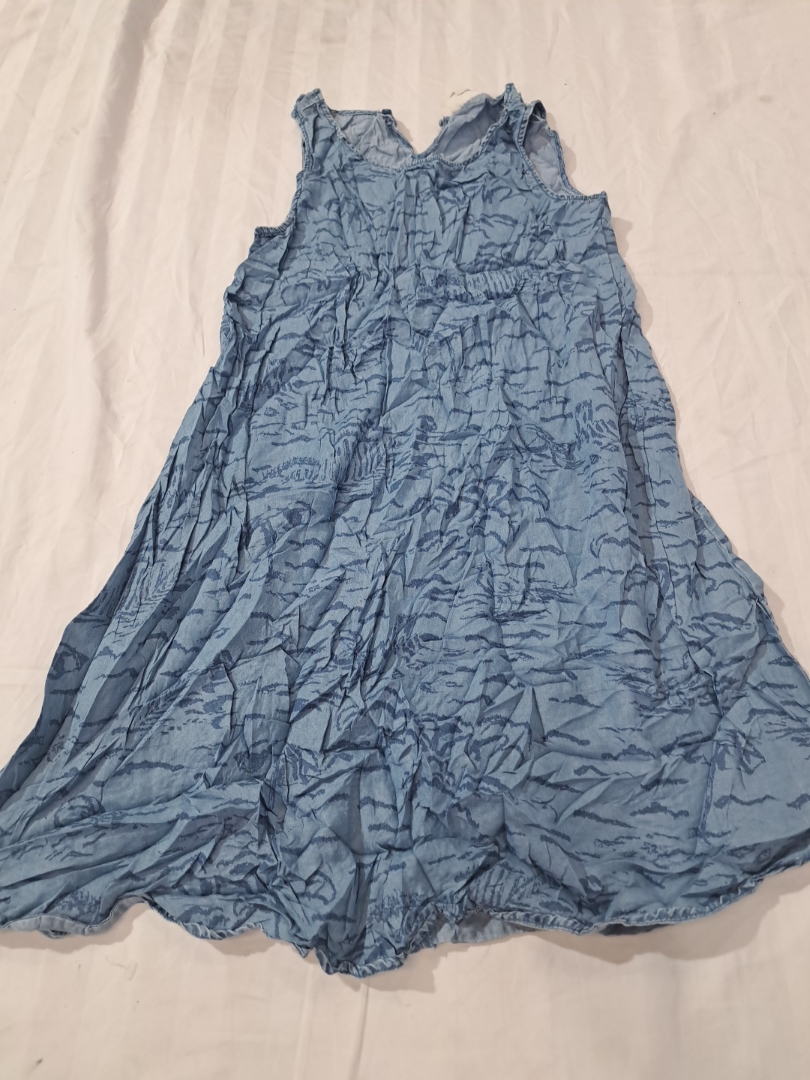 Robe sans manches imprimée bleue
