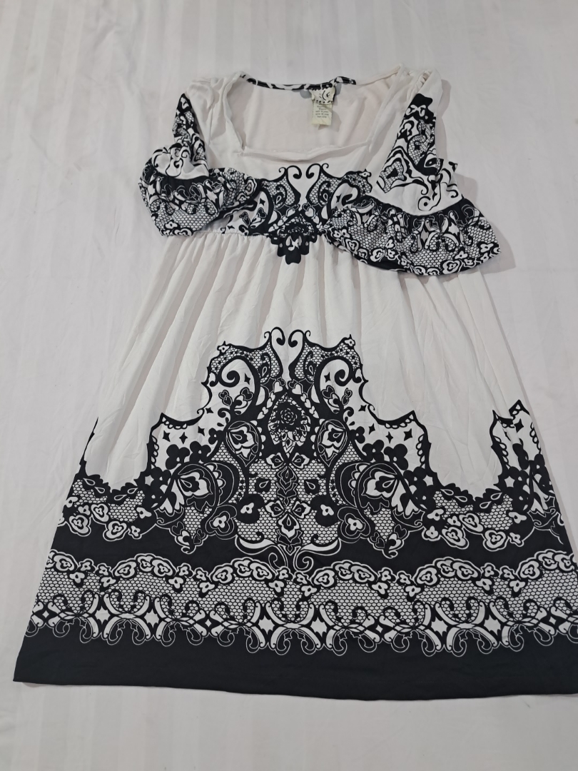 Black and White Paisley Dress