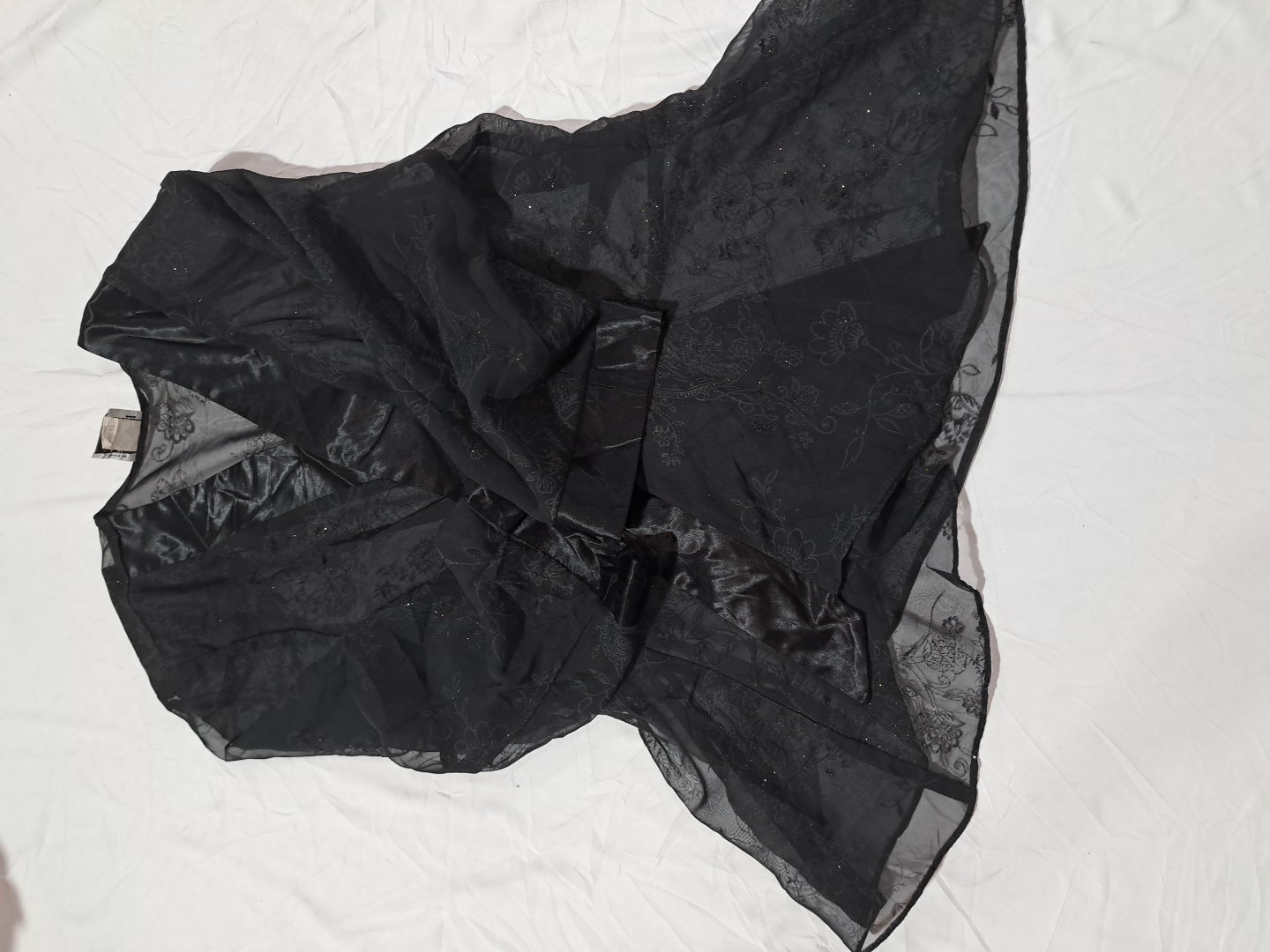 Black Sheer Overlay Blouse