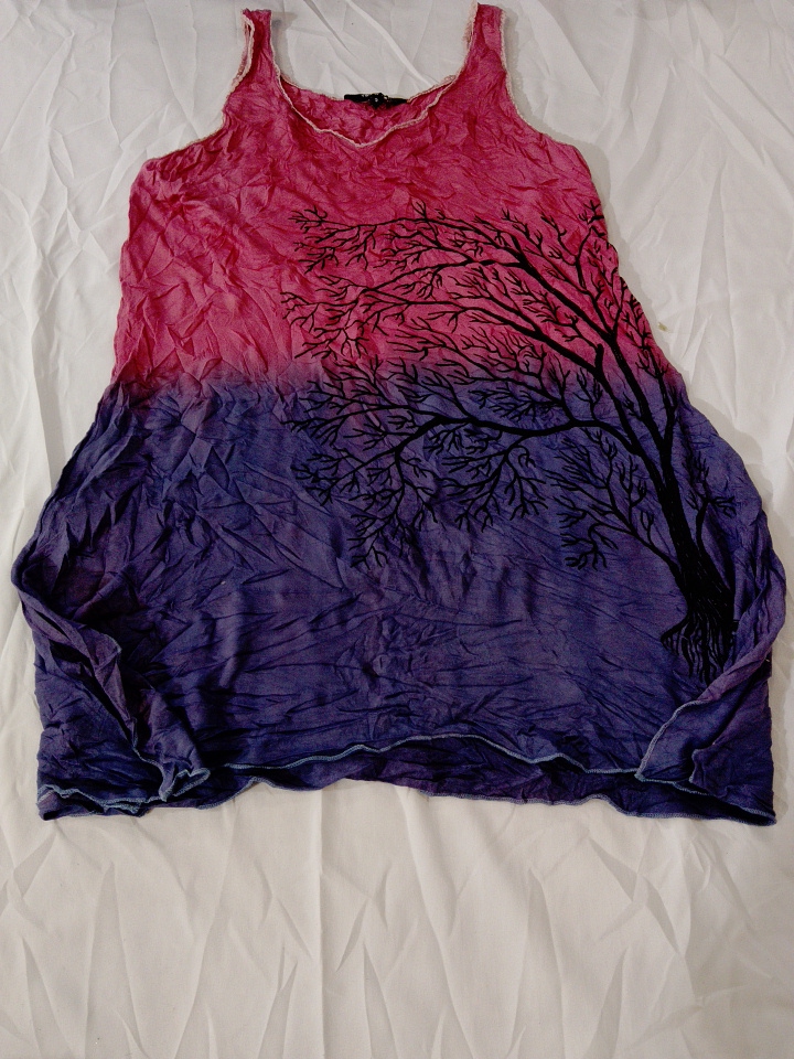 Hand-painted tree design tank top