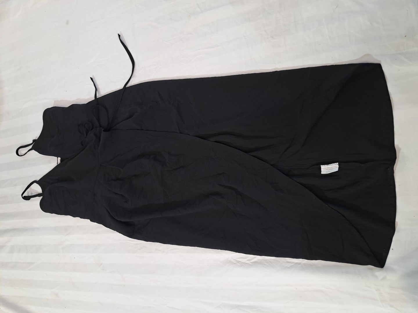 Black Tie-Front Midi Dress