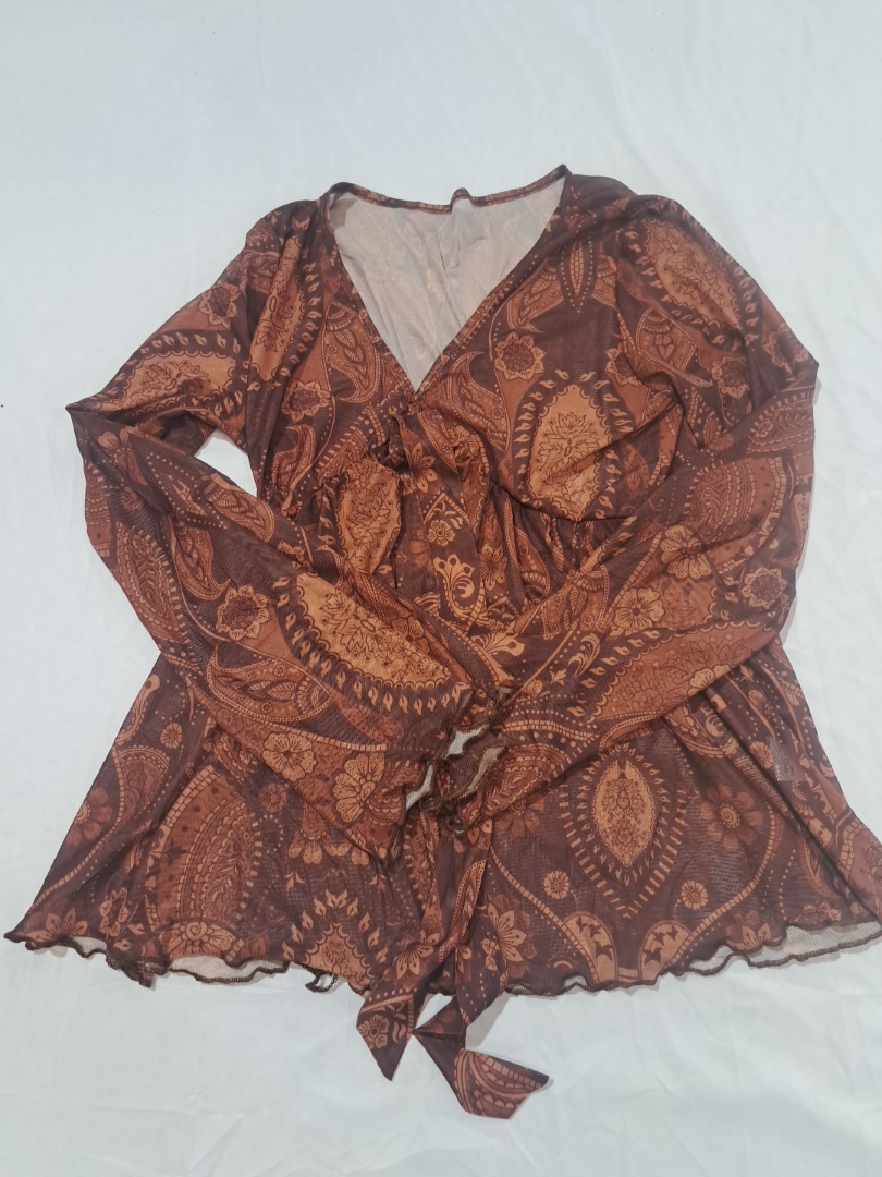 Brown Paisley Kimono