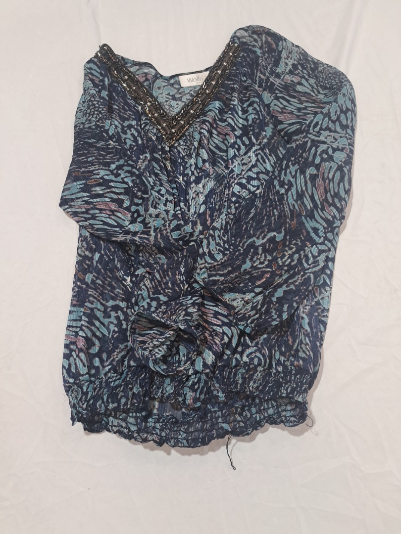 Top imprimé bleu Wallis Petite