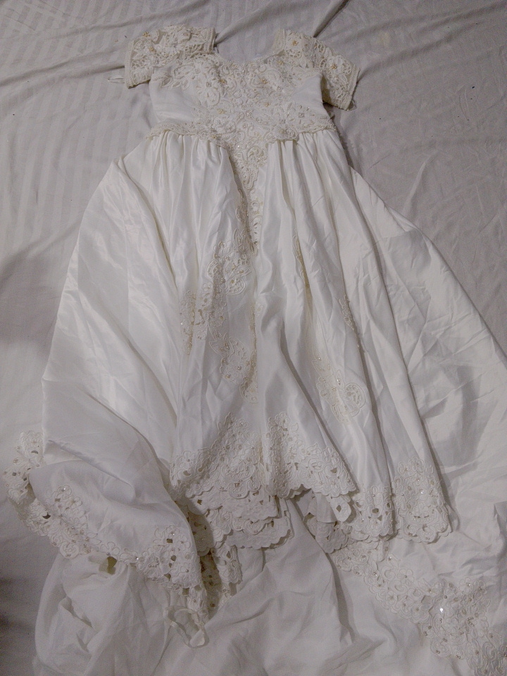 Vintage White Wedding Dress with Lace Details