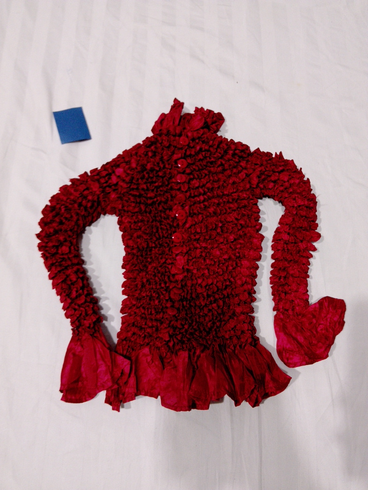 Flower Embellished Red Top