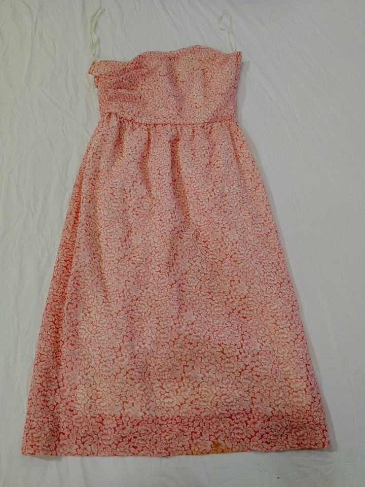 Vintage Floral Strapless Dress