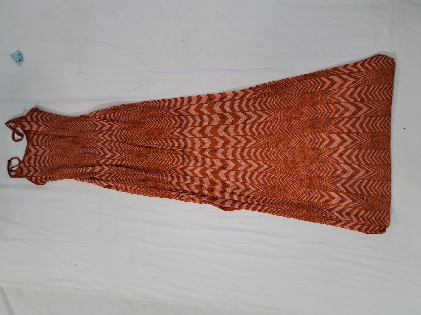 オレンジ柄マキシドレス