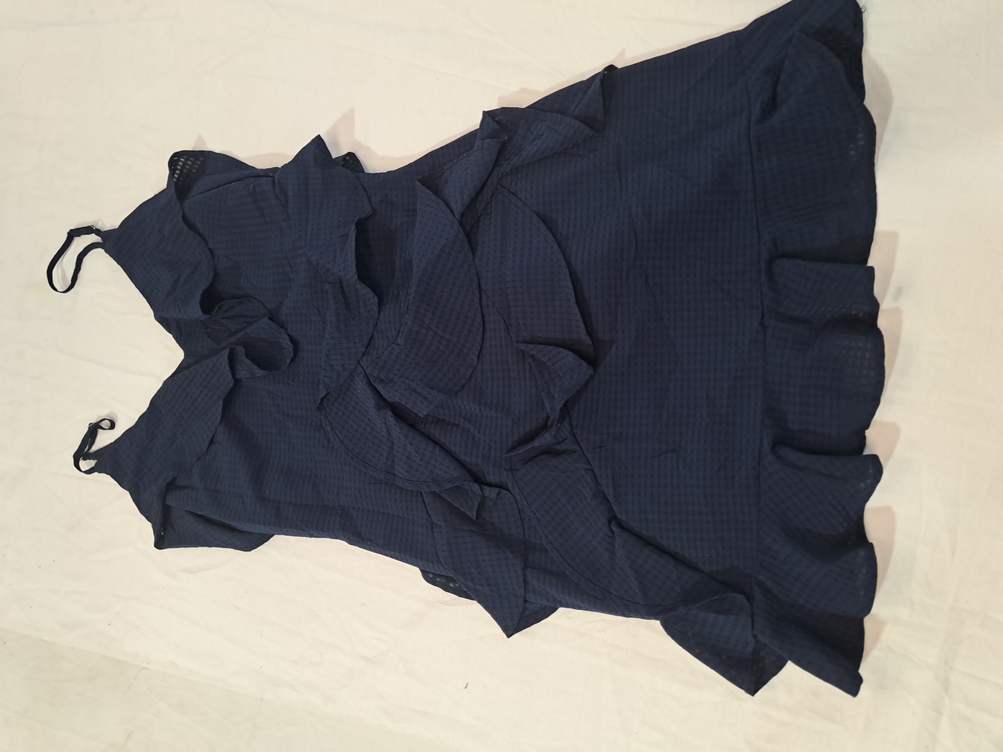 Abito blu navy arricciato