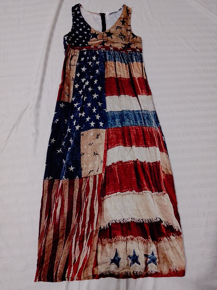 American Flag Sleeveless Maxi Dress
