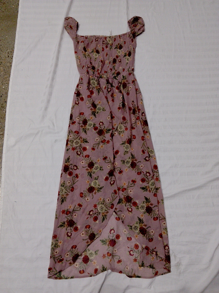 Rosa Floral-Maxikleid