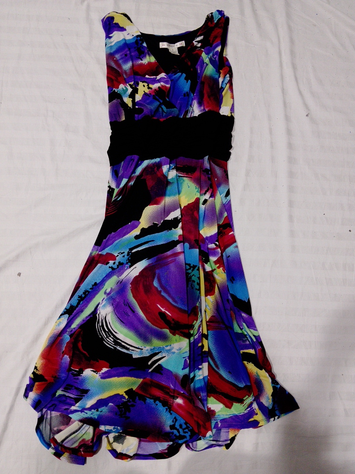 Robe à imprimé abstrait multicolore