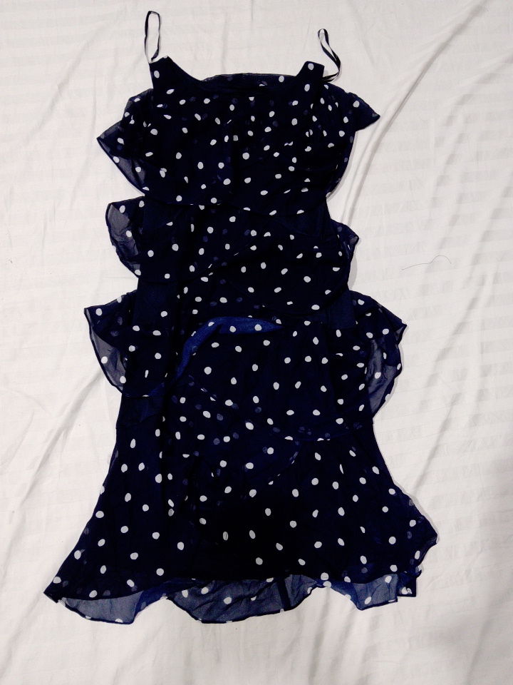 Abito a ruota a pois blu