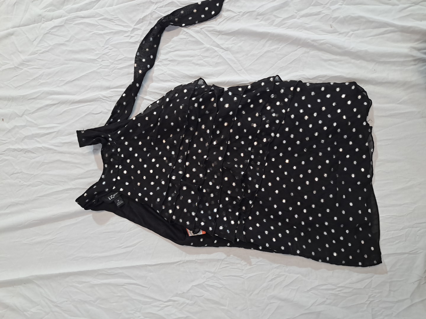 Top Nero a Pois da Donna