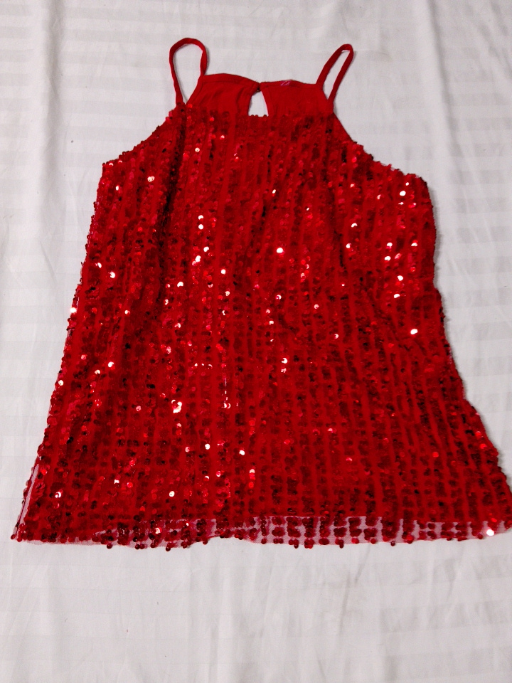 Top Rosso Paillettes